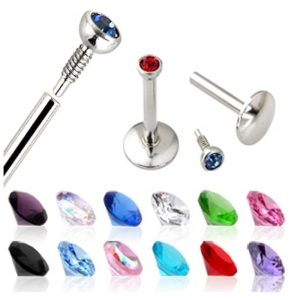 Amazon AliExpress 10 Pack Mixed Color Lip Piercing Jewelry Labret Studs Stainless Steel Ear Bone Nail Lip Bar 1.2mm*10mm*2mm