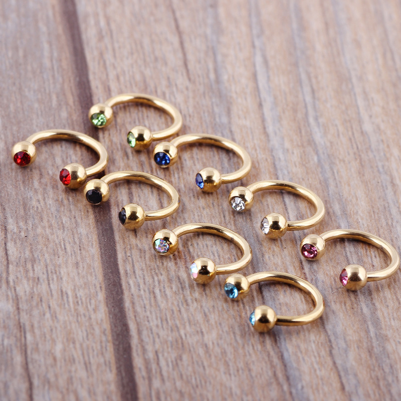 10-Pack Mixed Color Septum Nose Ring Hinged Segment Nail Piercing Jewelry Ear Studs for Women - Image 3
