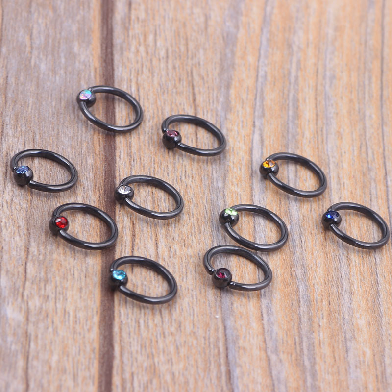 10 Pcs Mixed Color Horseshoe Septum Nose Ring Nose Stud Piercing Jewelry Earrings Set - Stainless Steel - Image 5
