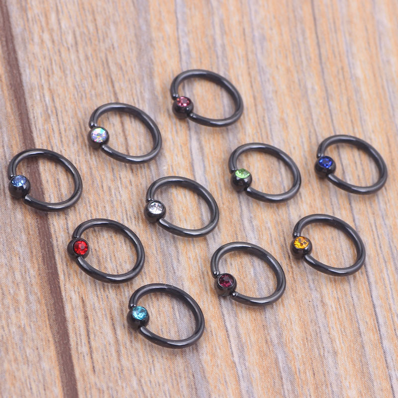 10 Pcs Mixed Color Horseshoe Septum Nose Ring Nose Stud Piercing Jewelry Earrings Set - Stainless Steel - Image 4