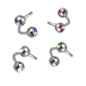 8pcs Mixed Color Stainless Steel Nose Ring Belly Button Ring Ear Nail Piercing Jewelry Set