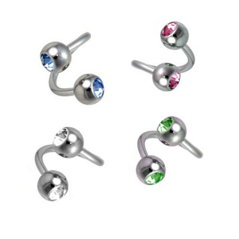 8pcs Mixed Color Stainless Steel Nose Ring Belly Button Ring Ear Nail Piercing Jewelry Set - Image 2