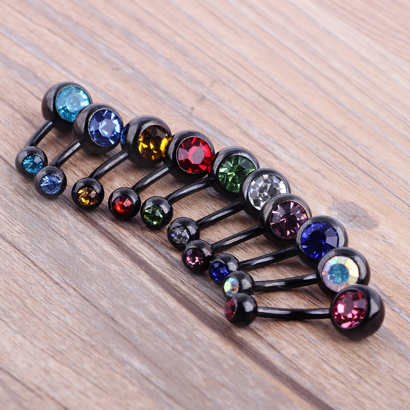 10pcs Mixed Color Navel Ring Belly Button Rings Stainless Steel CZ Piercing Jewelry Set Ear Studs - Image 3