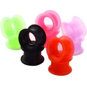 European American Style Silicone Double Horn Ear Expander 4-25mm Ear Tunnels Piercing Jewelry Wholesale