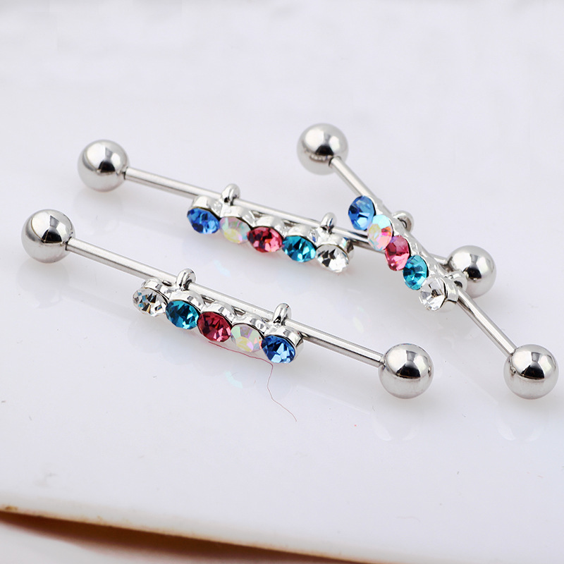 Trendy Acrylic Long Arrow Ear Bone Stud Earrings Wholesale Industrial Ear Studs - Image 3