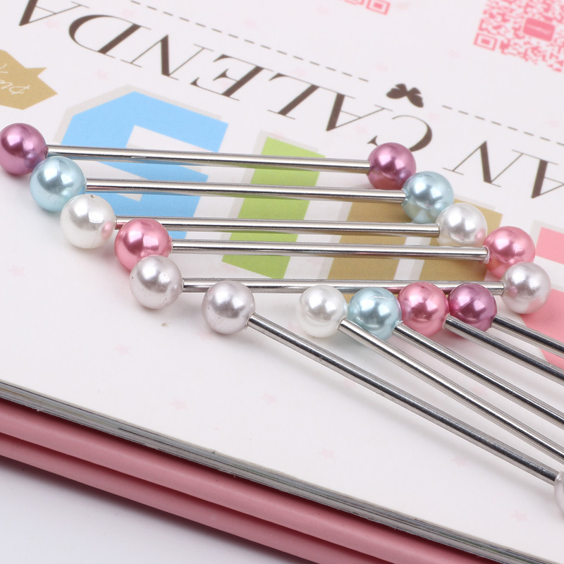 Acrylic Pearl Single Rod Industrial Ear Studs for Cartilage Helix Tragus Piercing Jewelry - Image 5