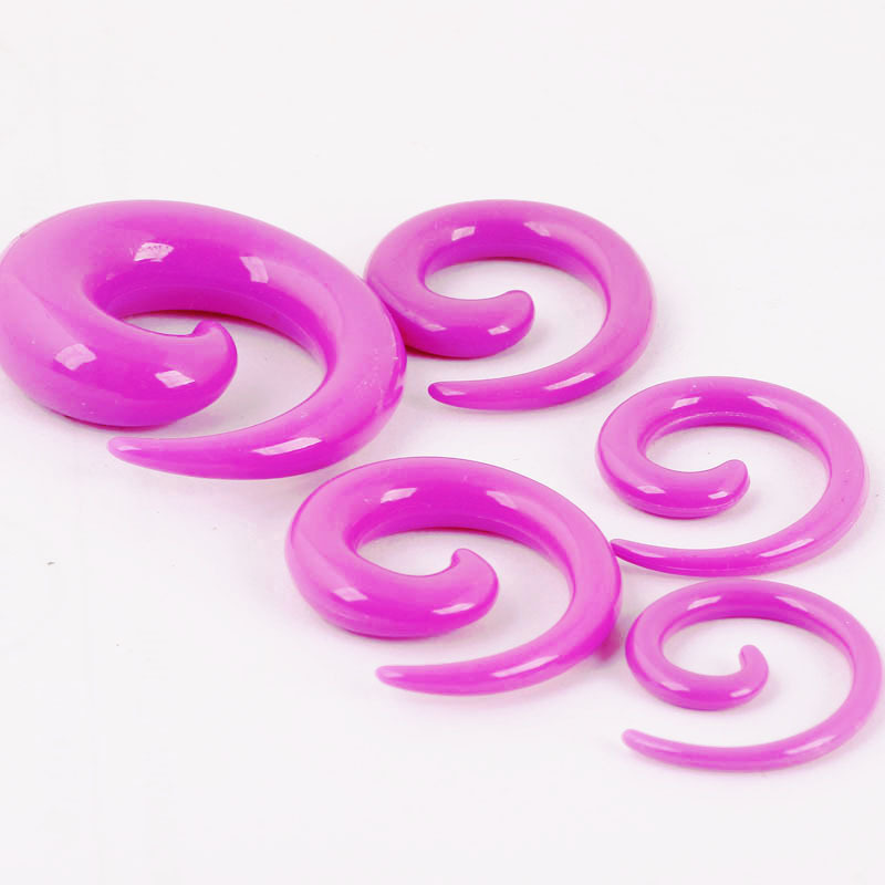 Acrylic Black Snail Ear Expander Piercing Jewelry - 10mm Multi-Color Options Wholesale - Image 2