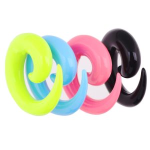 Acrylic Black Snail Ear Expander Piercing Jewelry - 10mm Multi-Color Options Wholesale