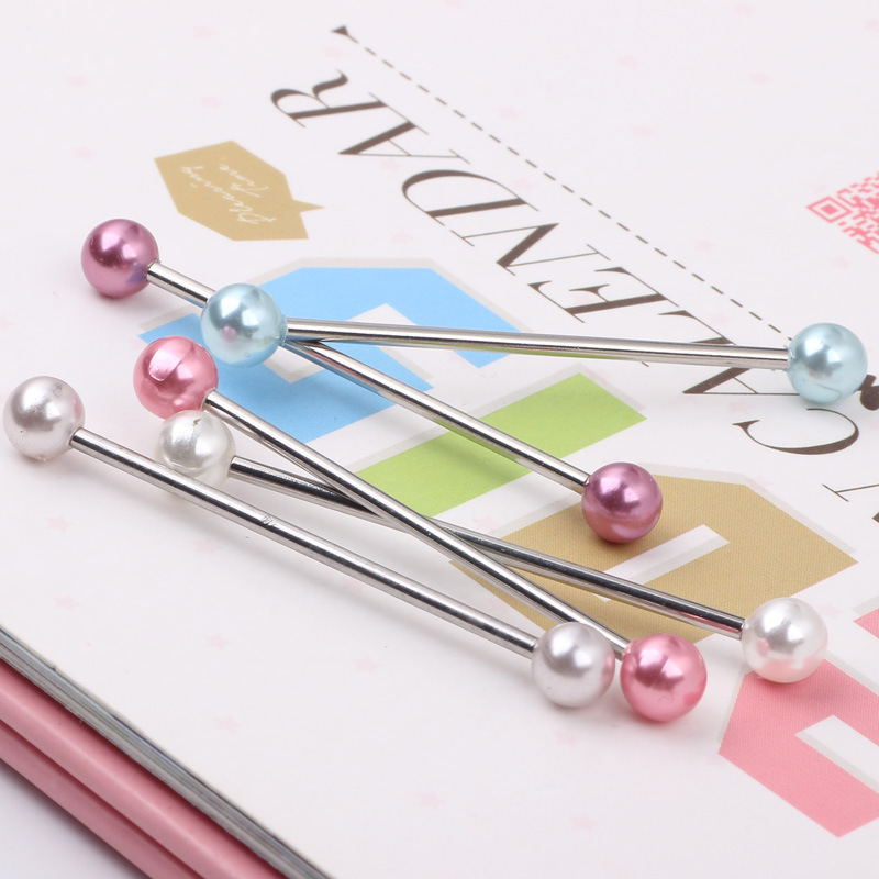 Acrylic Pearl Single Rod Industrial Ear Studs for Cartilage Helix Tragus Piercing Jewelry - Image 3