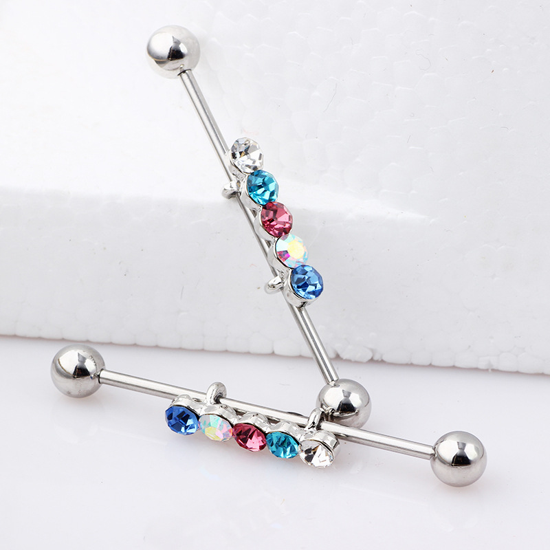 Trendy Acrylic Long Arrow Ear Bone Stud Earrings Wholesale Industrial Ear Studs - Image 4