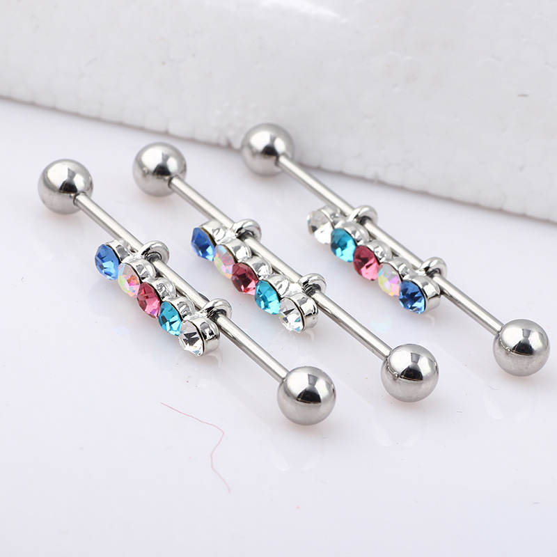 Trendy Acrylic Long Arrow Ear Bone Stud Earrings Wholesale Industrial Ear Studs - Image 2