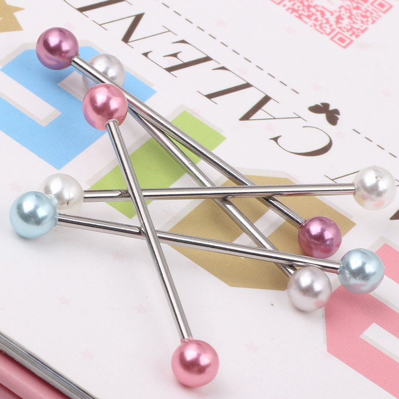 Acrylic Pearl Single Rod Industrial Ear Studs for Cartilage Helix Tragus Piercing Jewelry - Image 2