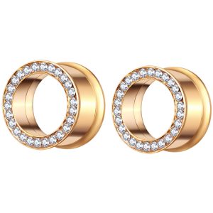 16mm Stainless Steel Internally Threaded Auricle Ear Plug Double Eight Ear Stretcher Body Jewelry
