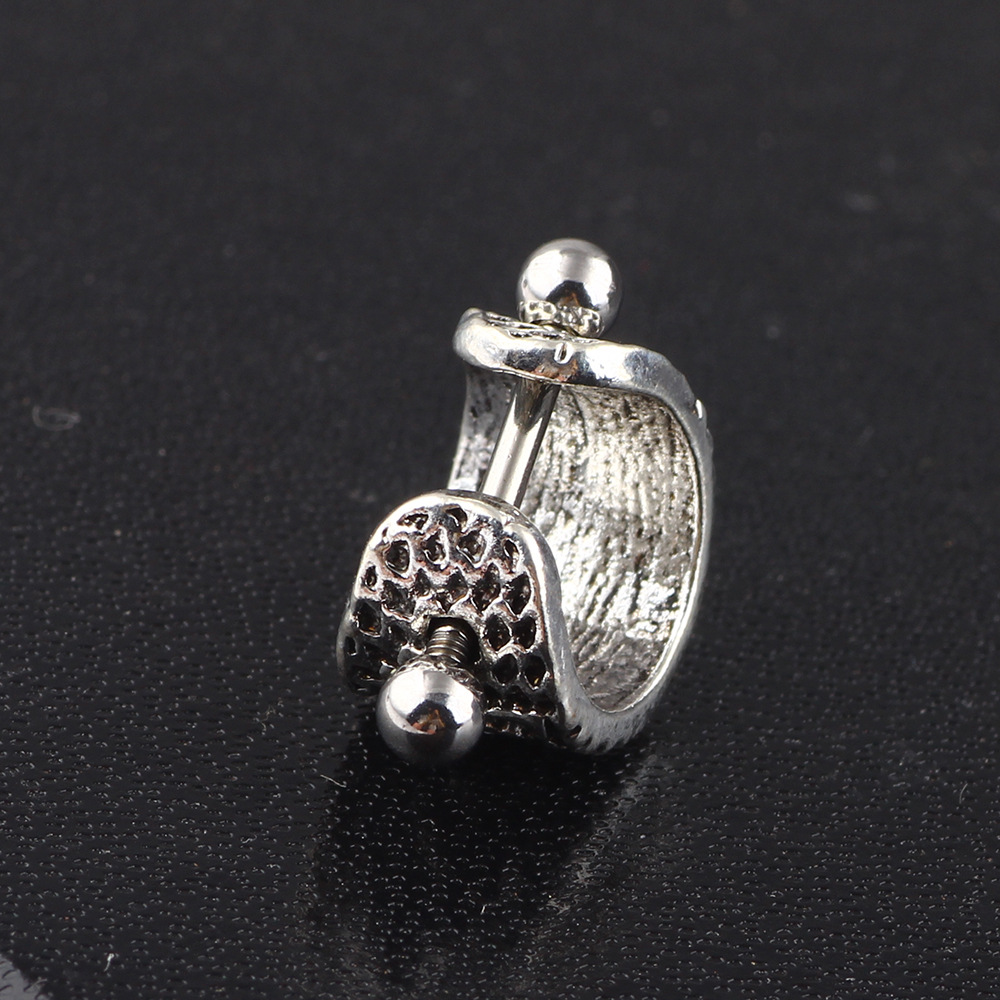 Vintage Owl Ear Clip Tragus Earring Stainless Steel U-Shaped Clip On Ear Studs for Women, Lightweight Fashion Jewelry - Image 3