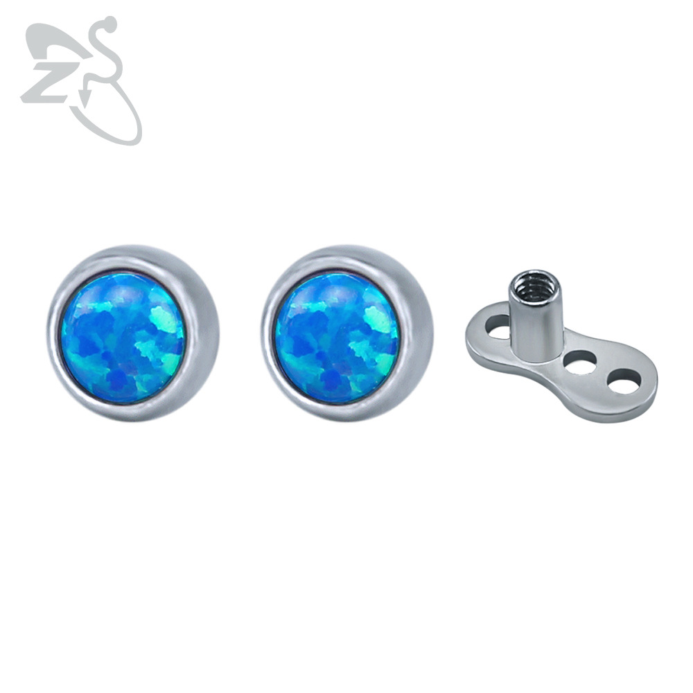 Exaggerated Geometric Zircon Skin Piercing Nail 316L Surgical Steel Body Jewelry - Image 5