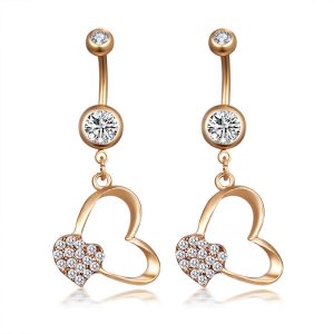 Wooden Geometric Heart Stud Earrings - Nature Style Ear Piercing Jewelry