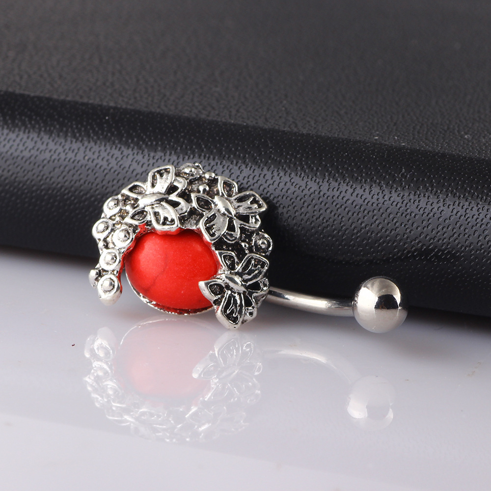 Hot Sale Butterfly Spring Edge Navel Ring Geometric Wood Belly Button Jewelry - Image 4