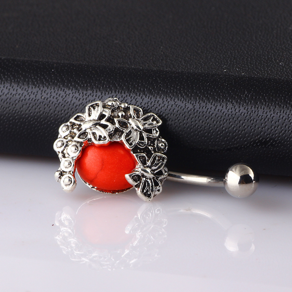 Hot Sale Butterfly Spring Edge Navel Ring Geometric Wood Belly Button Jewelry - Image 3