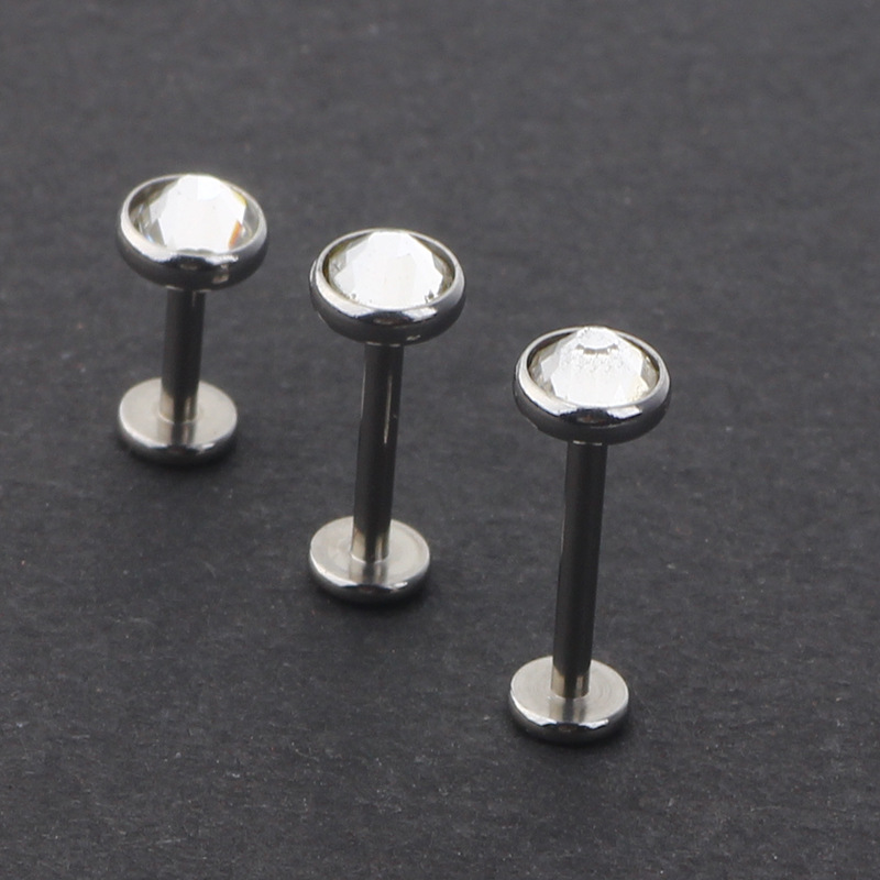 White Flat Head Ear Nail Lip Nail Eyebrow Nail 316L Surgical Steel Body Piercing Jewelry Set - Image 4