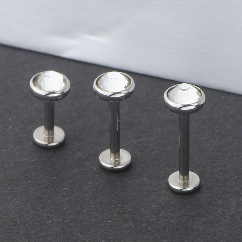 White Flat Head Ear Nail Lip Nail Eyebrow Nail 316L Surgical Steel Body Piercing Jewelry Set - Image 5