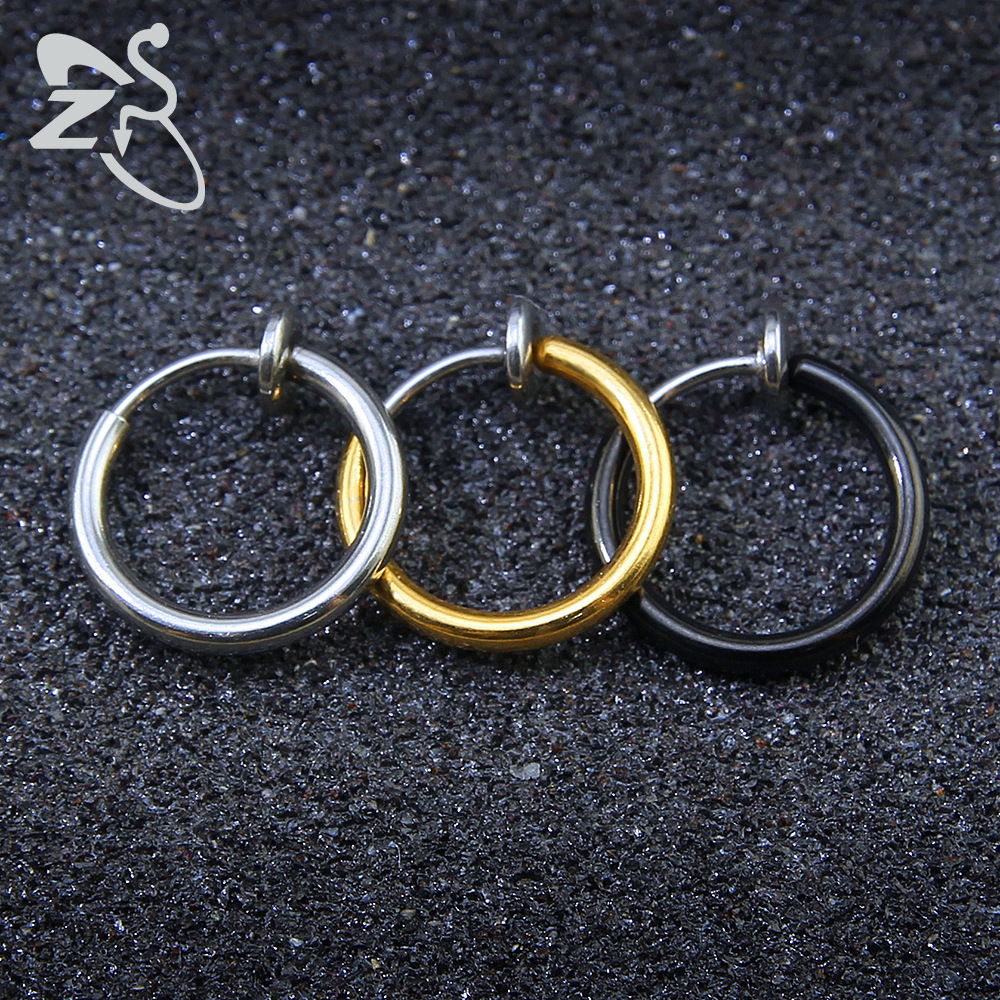 Stainless Steel Geometric Ear Clip Earrings for Women - Colorful Titanium Steel Ear Cuff - Wholesale - Image 3
