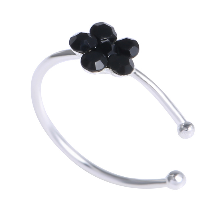 Silver Plated Plum Blossom False Nose Ring Nose Nail Jewelry Copper Alloy Body Piercing - Image 3