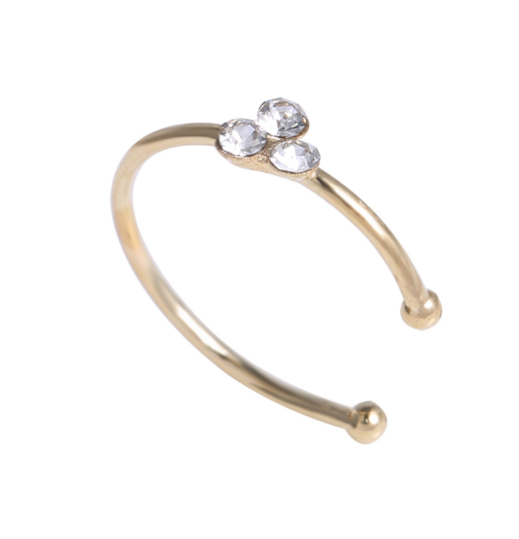 WISH 3 Diamond Copper Nose Ring Nose Stud Silver Multi-Color Body Piercing Jewelry Wholesale - Image 5