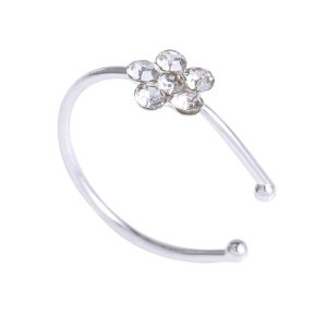 Silver Plated Plum Blossom False Nose Ring Nose Nail Jewelry Copper Alloy Body Piercing