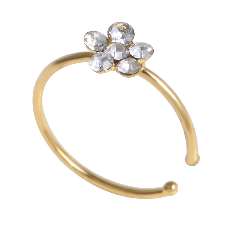 Silver Plated Plum Blossom False Nose Ring Nose Nail Jewelry Copper Alloy Body Piercing - Image 5