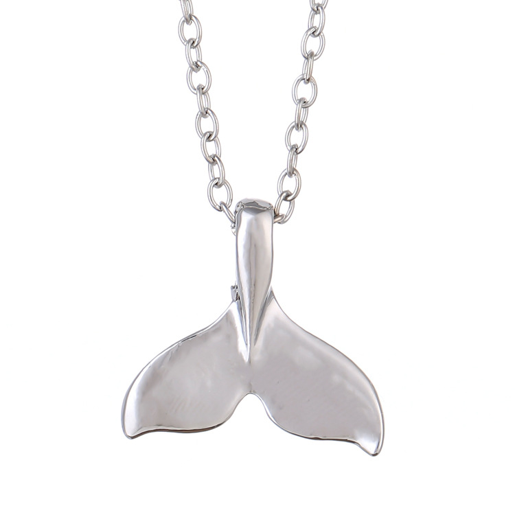 WISH Fashion Sweet Glossy Fishtail Mermaid Pendant Necklace Simple Cute Clavicle Chain for Women Wholesale - Image 2