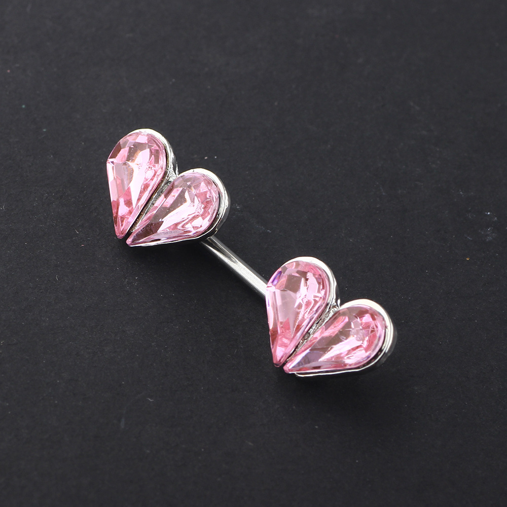 Pink Heart-Shaped Stainless Steel Earring Stud for Women - Allergic-Safe Body Piercing Jewelry - Image 5