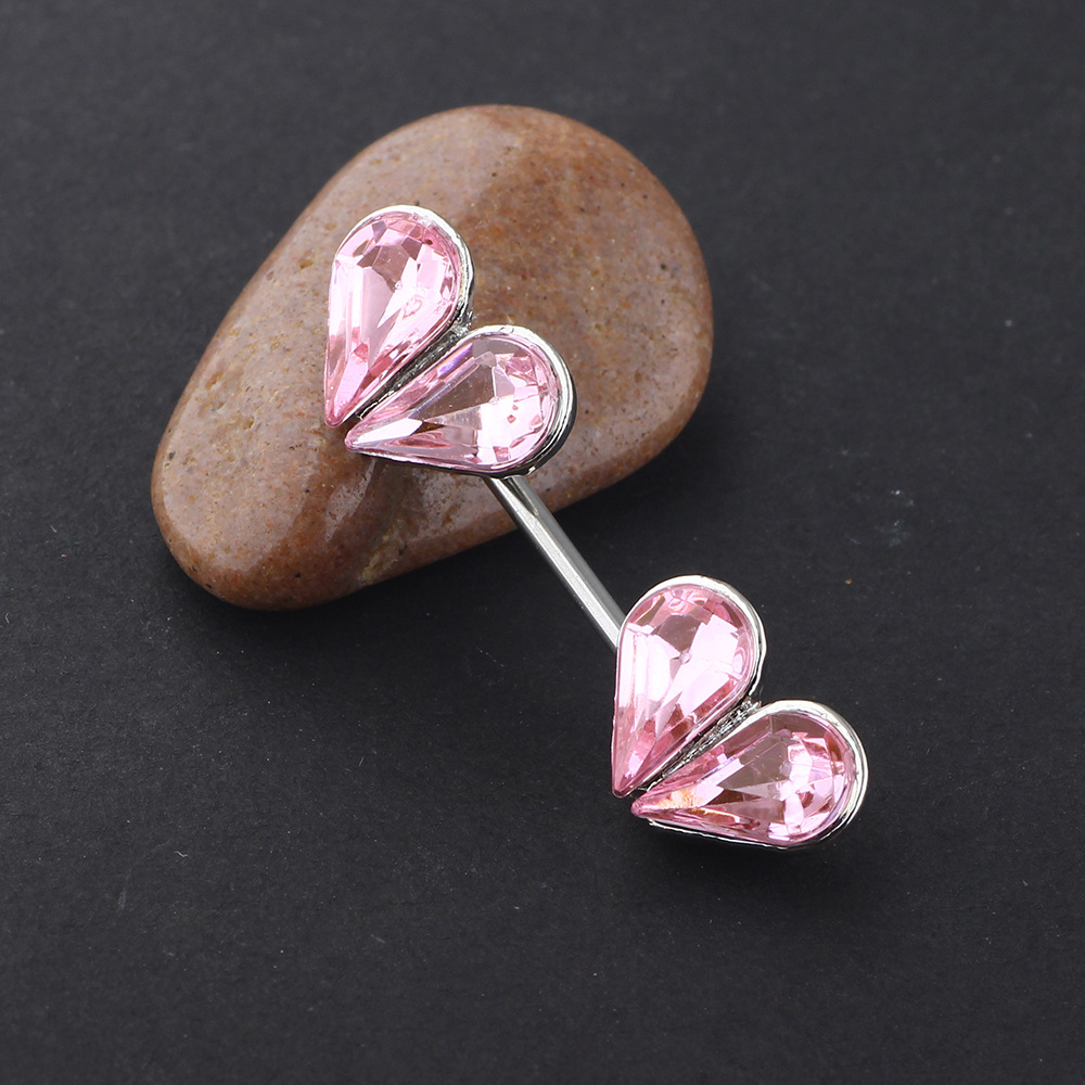 Pink Heart-Shaped Stainless Steel Earring Stud for Women - Allergic-Safe Body Piercing Jewelry - Image 4