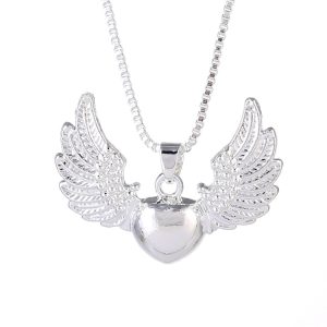 925 Sterling Silver Angel Wings Heart Necklace Pendant – European American Fashion Jewelry