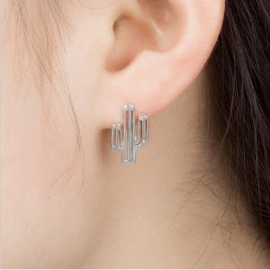 New Korean Style Simple Jewelry Fashion Fresh Cute Tropical Hollow Cactus Girls Ear Studs Wholesale
