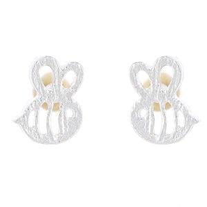 Bee Shape Rose Gold Stud Earrings Alloy Plating Flat Hollow Insect Earrings Wholesale