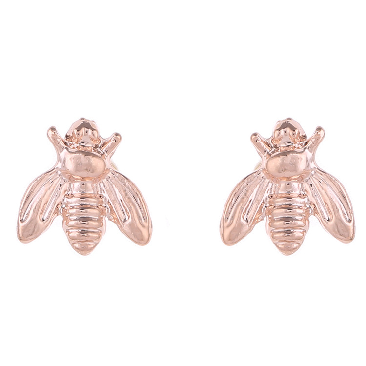 European American Bee Ear Studs Simple Animal Shape Earrings Alloy Electroplating Wholesale - Image 3