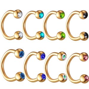 Fashion Metal Nose Ring Stainless Steel C Shape Nail Piercing Jewelry - Geometric Star Motif