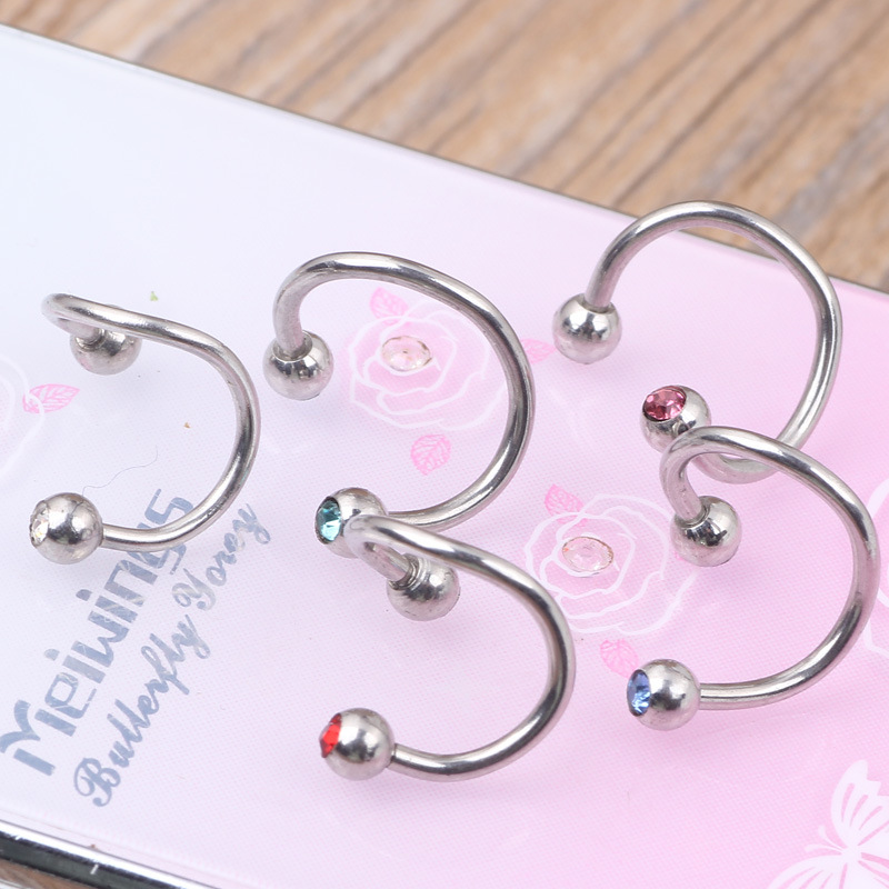 European American Popular Horseshoe Ring Stainless Steel Jewelry Multi-Use Ring Lip Nose Ear Eyebrow Piercing - Image 2