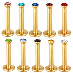 Hot Sale Stainless Steel Straight Bar Diamond Lip Nail Body Piercing Jewelry
