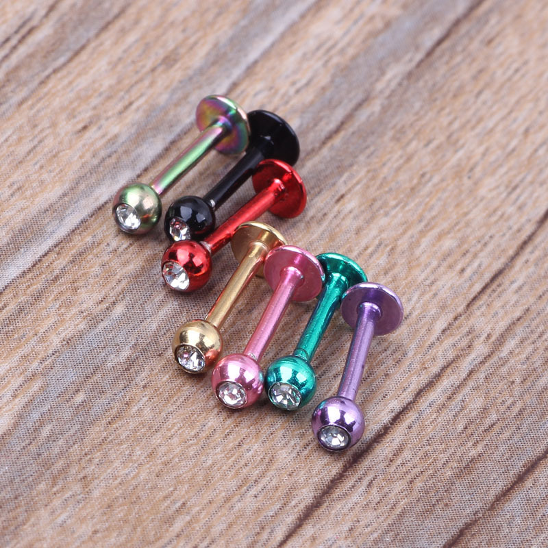Gold Diamond Shape Stainless Steel Lip Labret Stud Flat Back Earring for Lip Ear Cartilage Piercing Jewelry - Image 2