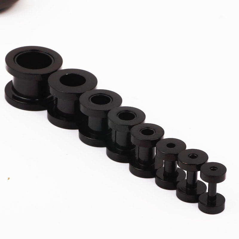 Medical Steel Pulley Ear Expander I-Shaped Tube Earrings for Men 1.6-25mm Silver Wholesale - Image 3