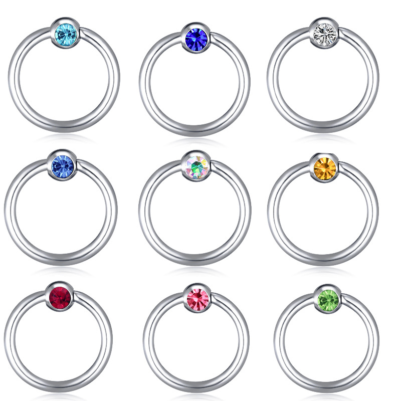 10 Pcs Mixed Color Horseshoe Septum Nose Ring Nose Stud Piercing Jewelry Earrings Set - Stainless Steel - Image 2