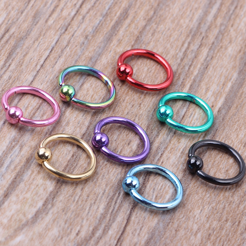 0.8mm 1.2mm BCR Earrings Breast Ring 316L Stainless Steel Body Piercing Jewelry Nose Ring Gold - Image 5