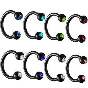 European American Fashion Nose Ring Stainless Steel C Type Nose Stud Hoop Geometric Peach Design Body Piercing Jewelry