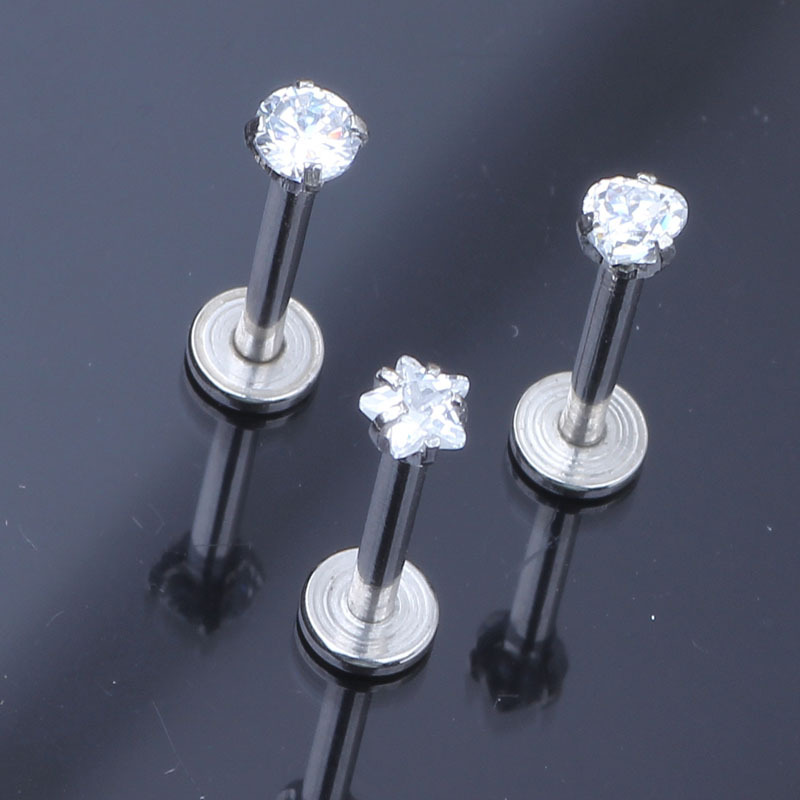Flash Diamond Zircon Tragus Cartilage Stud 316L Surgical Steel Ear Piercing Jewelry - Image 2