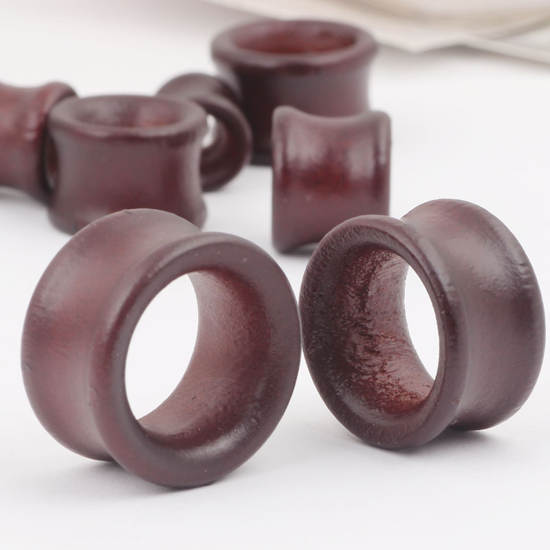 Ear Expansion Set 3 Pairs Wood Bamboo Stainless Steel Body Piercing Jewelry 20mm - Image 4