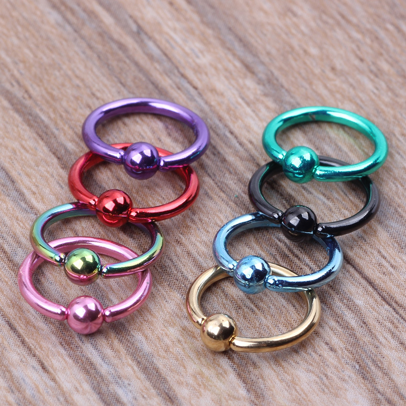 0.8mm 1.2mm BCR Earrings Breast Ring 316L Stainless Steel Body Piercing Jewelry Nose Ring Gold - Image 3