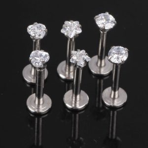 Flash Diamond Zircon Tragus Cartilage Stud 316L Surgical Steel Ear Piercing Jewelry