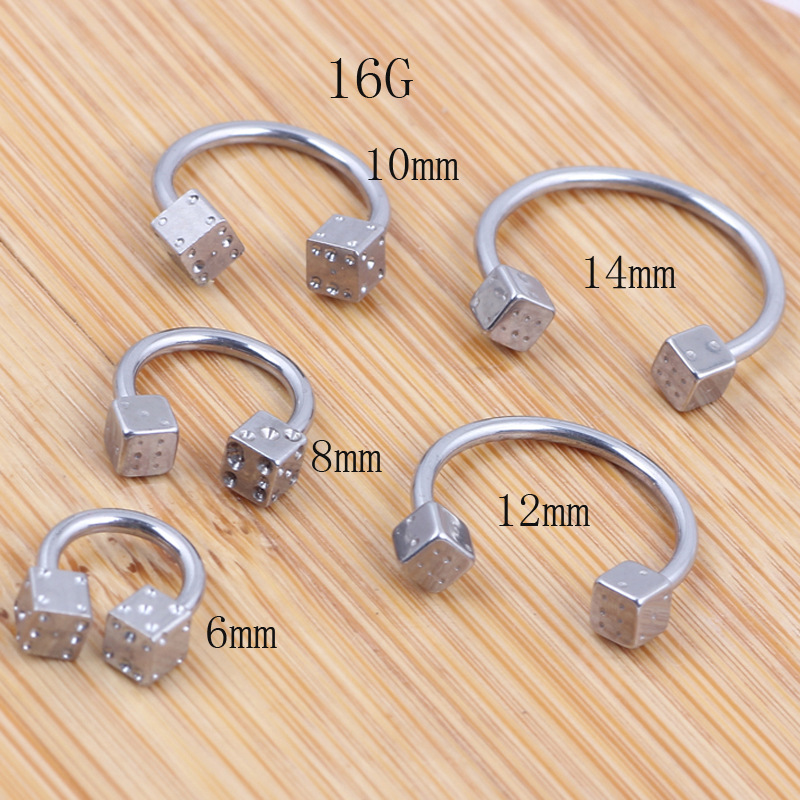 Geometric Stainless Steel C-Rod Nose Ring Ear Cartilage Stud Lip Eyebrow Piercing Jewelry - Image 3
