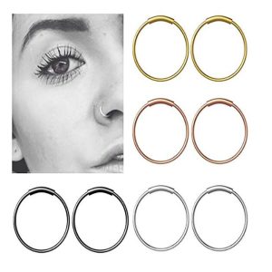 Amazon New Stainless Steel Circle Nose Ring Nose Nail Nose Jewelry Earrings Ear Bone Nail Piercing Jewelry Ear Ring